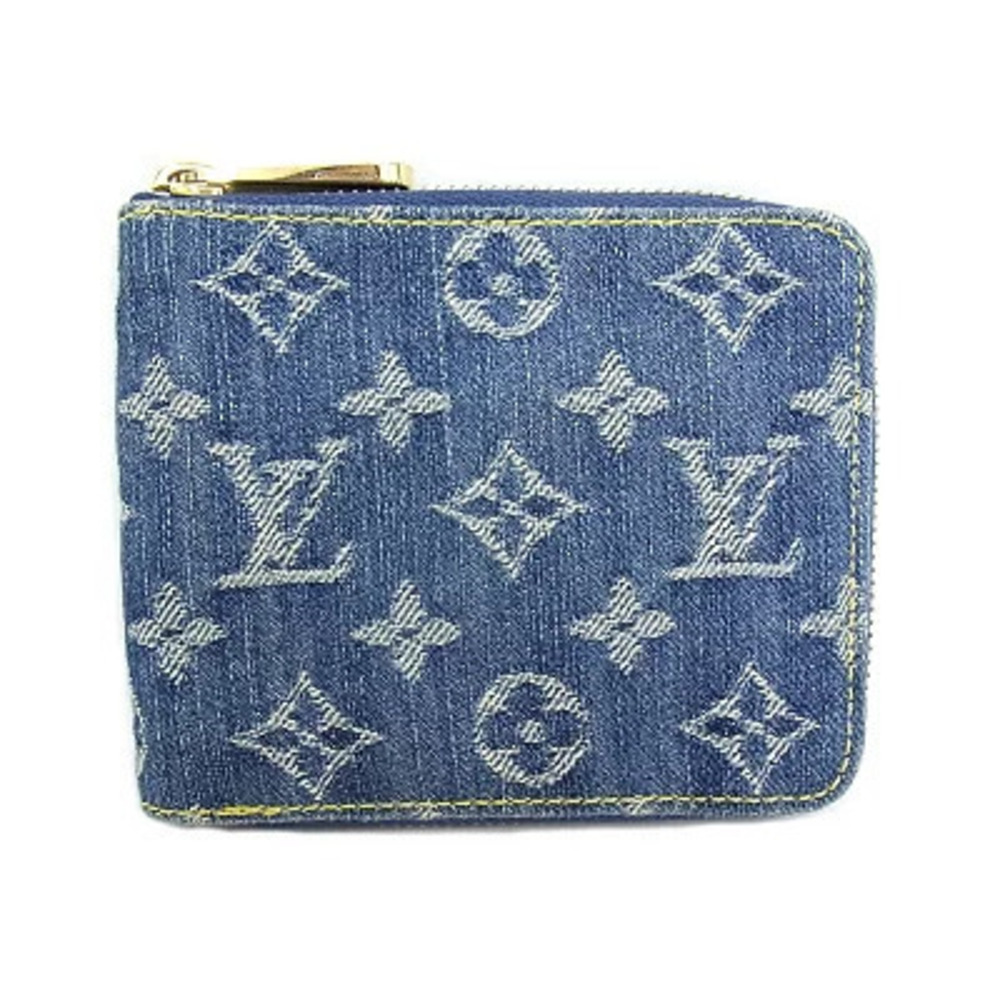 LOUIS VUITTON Monogram Denim Zippy Wallet Round Zipper